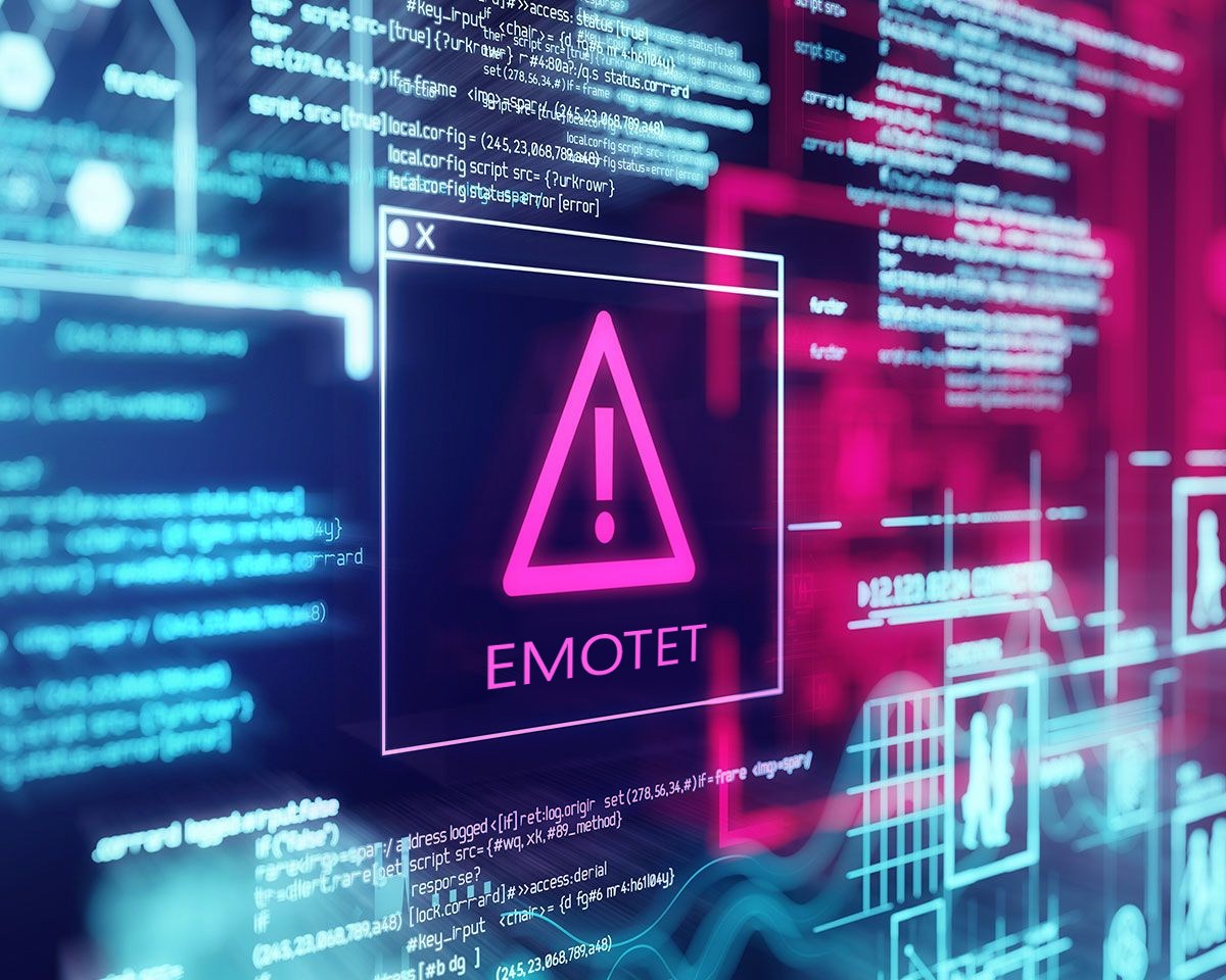 Cybersecurity services protecting businesses and individuals from Emotet malware attacks.