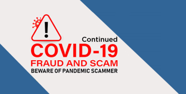 Warning sign of COVID-19 phishing scams targeting businesses and individuals in Australia.
