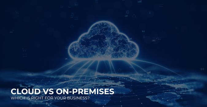 Comparison chart showing business cloud solution and on-premises IT options for companies