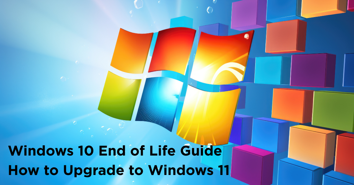 Windows 10 End of Life timeline showing transition to Windows 11 upgrade.