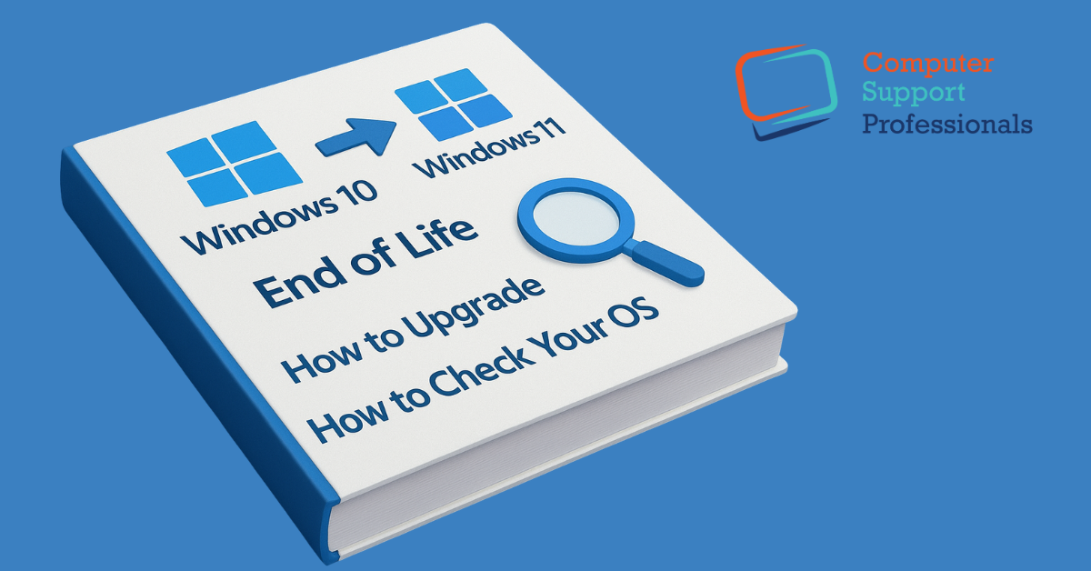 Windows 10 End of Life timeline showing transition to Windows 11 upgrade.