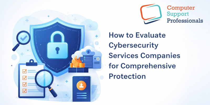 Cybersecurity services companies protection concept